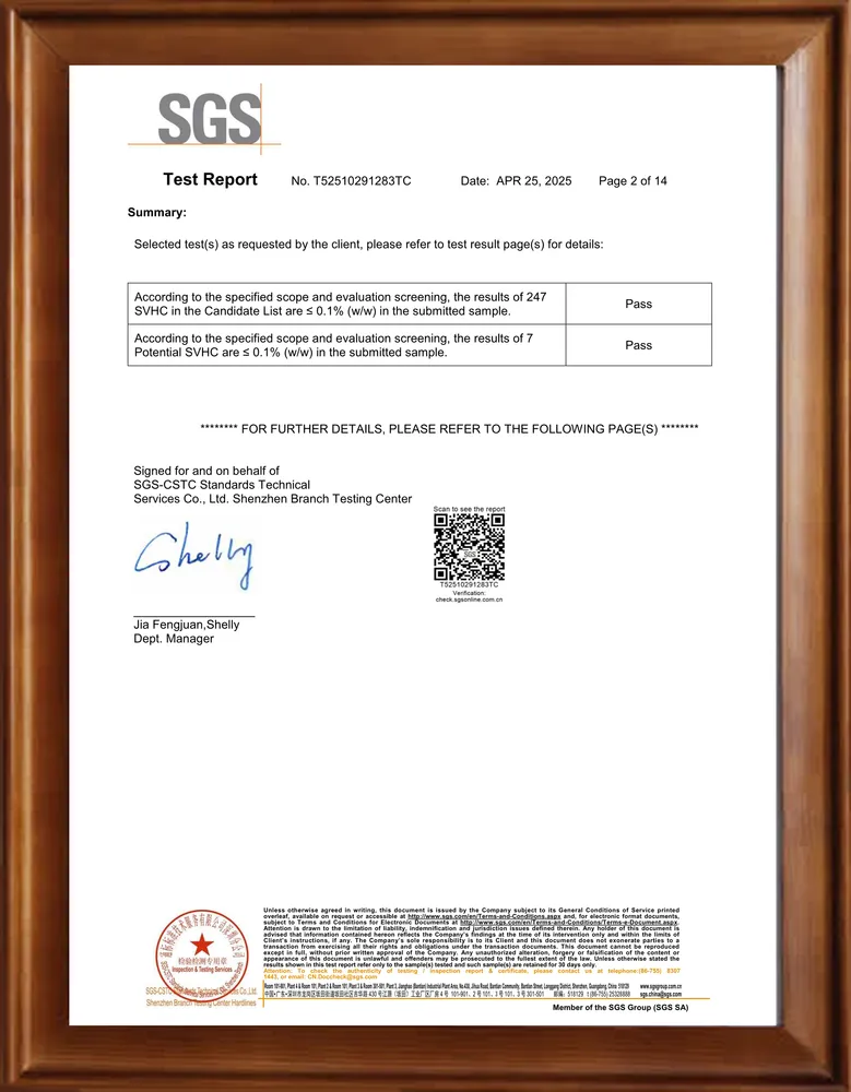 PETG Mirror SGS REACH SVHC Test Report 2