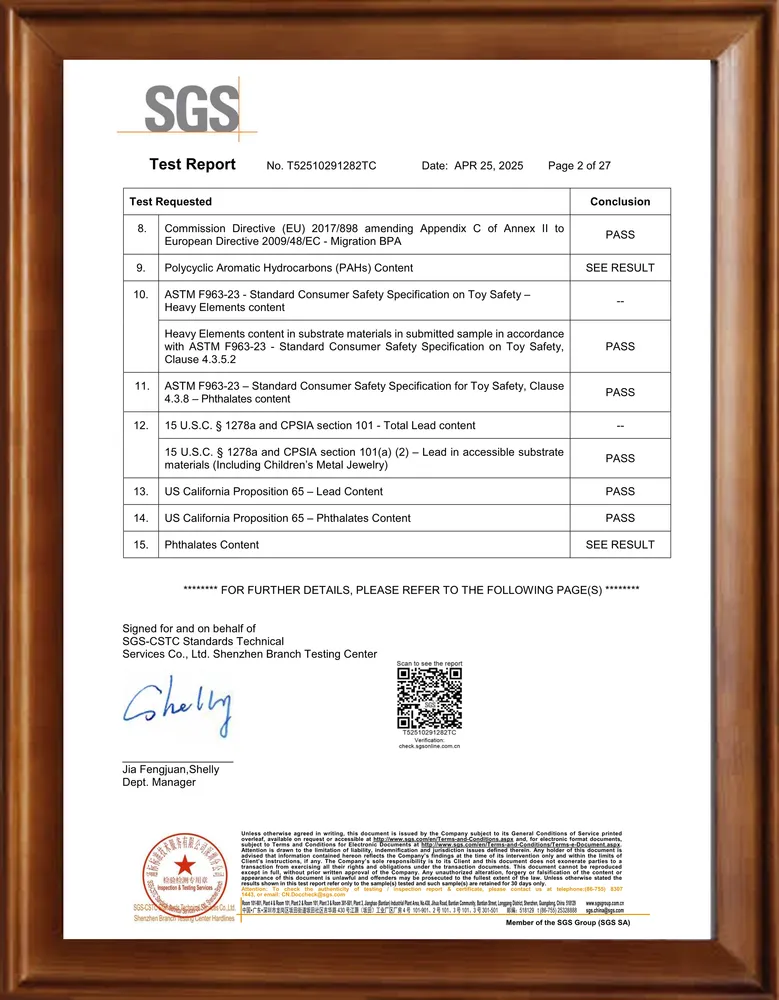 PETG Mirror SGS Test Report 2