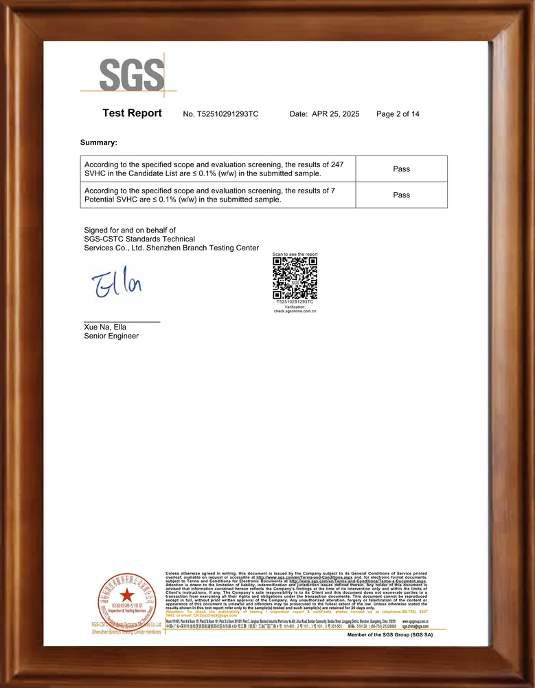 PMMA Mirror SGS REACH SVHC Test Report 2