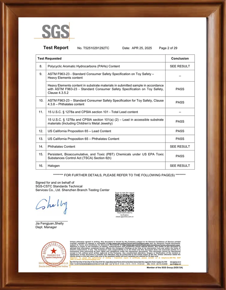PMMA Mirror SGS Test Report 2