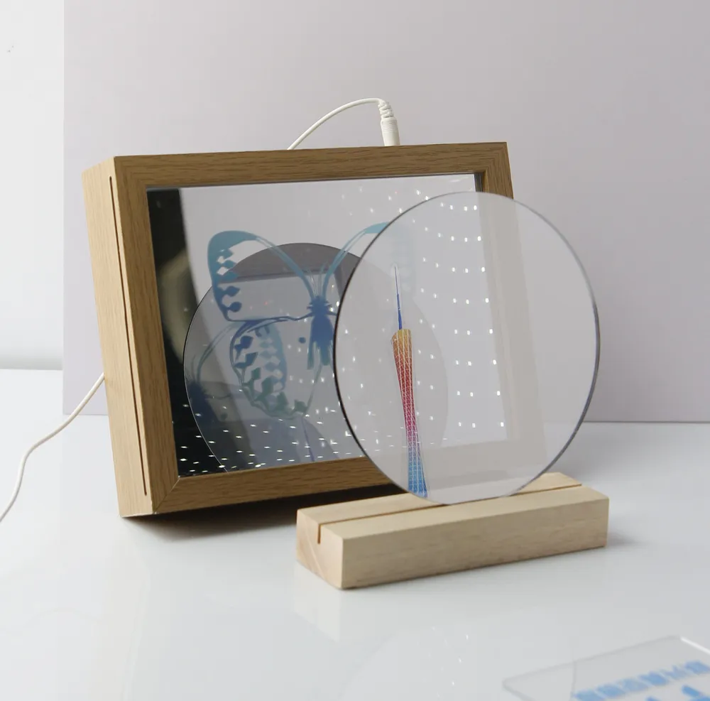 Semi-transparent mirror lightbox pattern printing