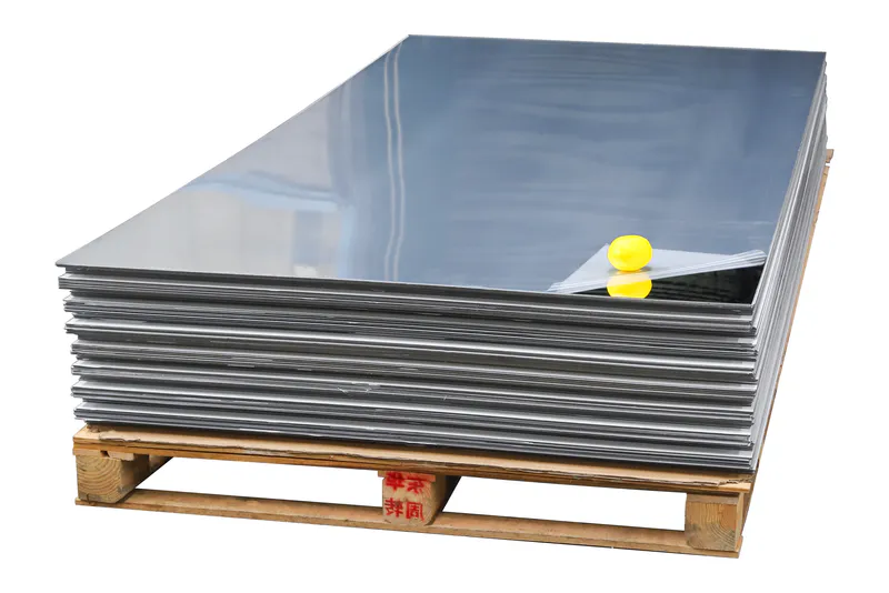 A large silver mirror