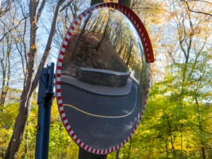 Outdoor safety convex mirror