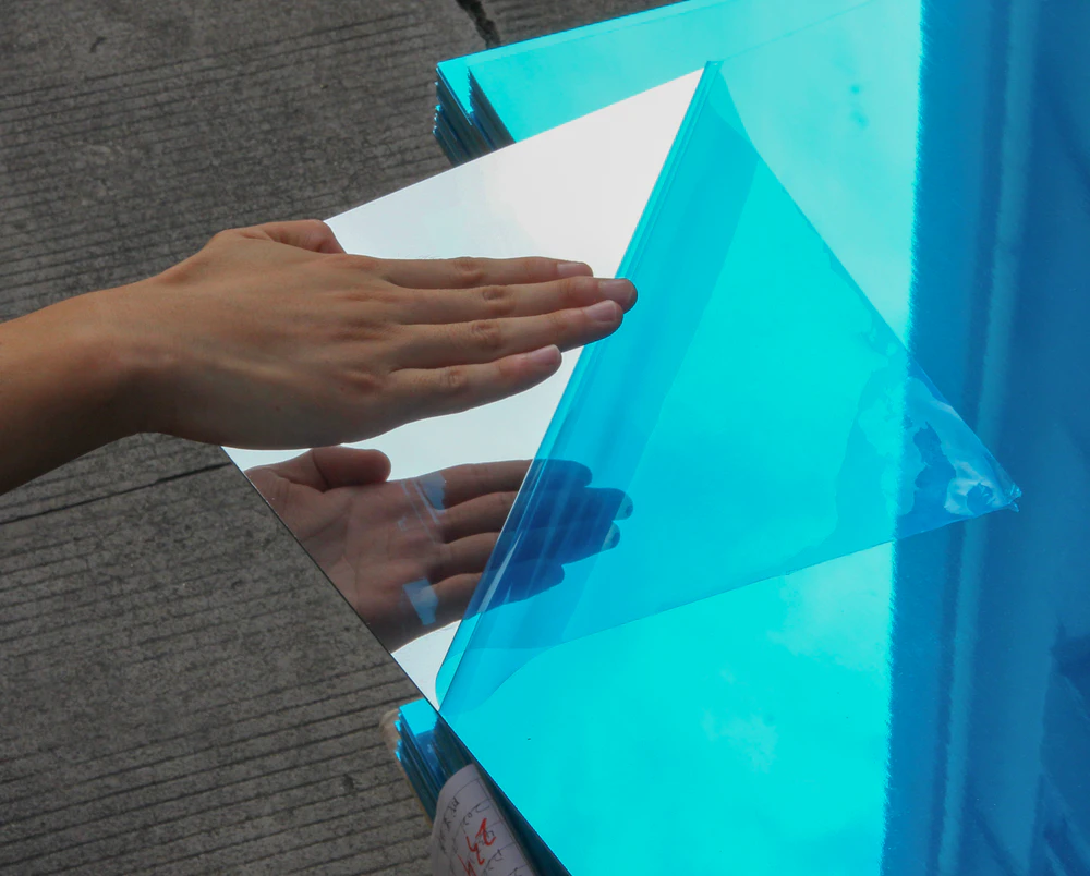 Large mirrors sheet made of PS material