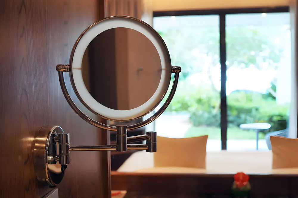 Smart makeup mirror for the hotel bathroom
