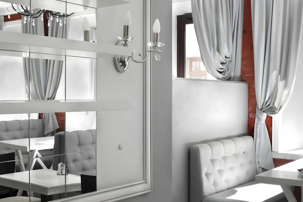 Square wall stickers mirror in public spaces