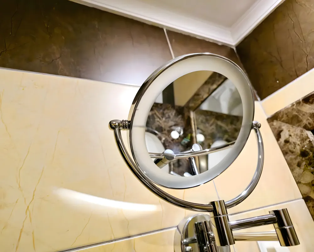 The mirror was rotated