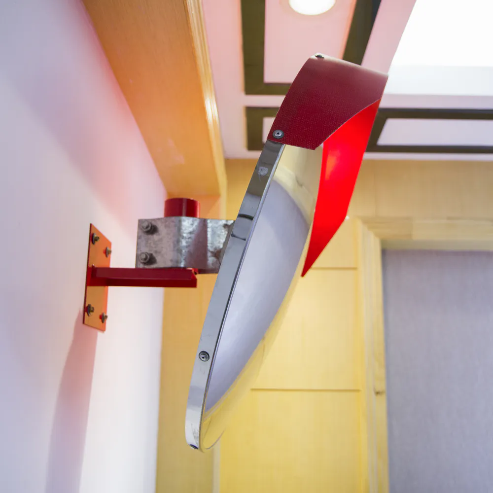 Actual photos of the Red Traffic Safety Mirror installation