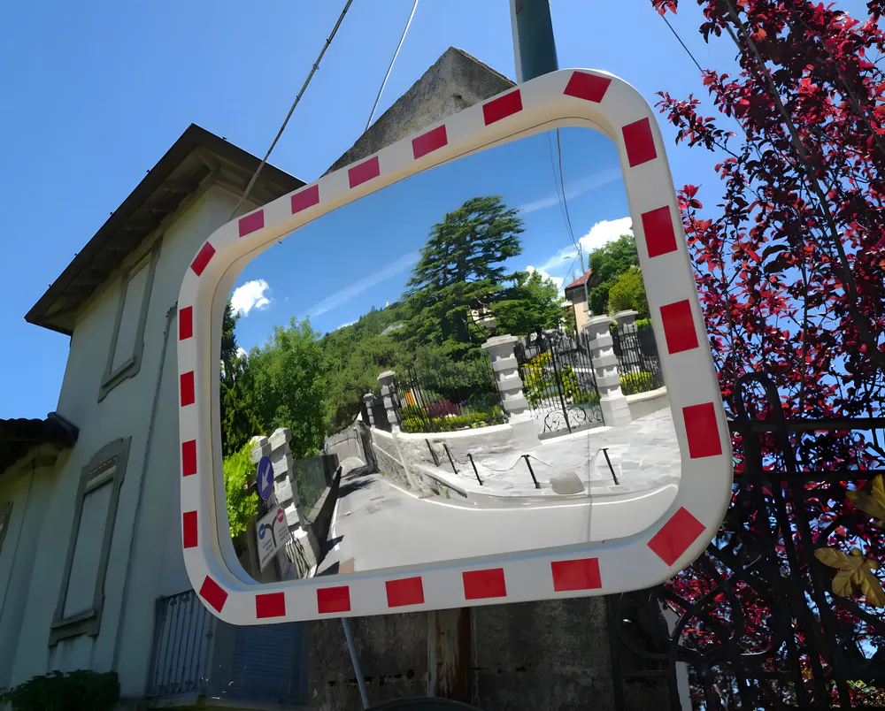 Rectangular traffic mirror