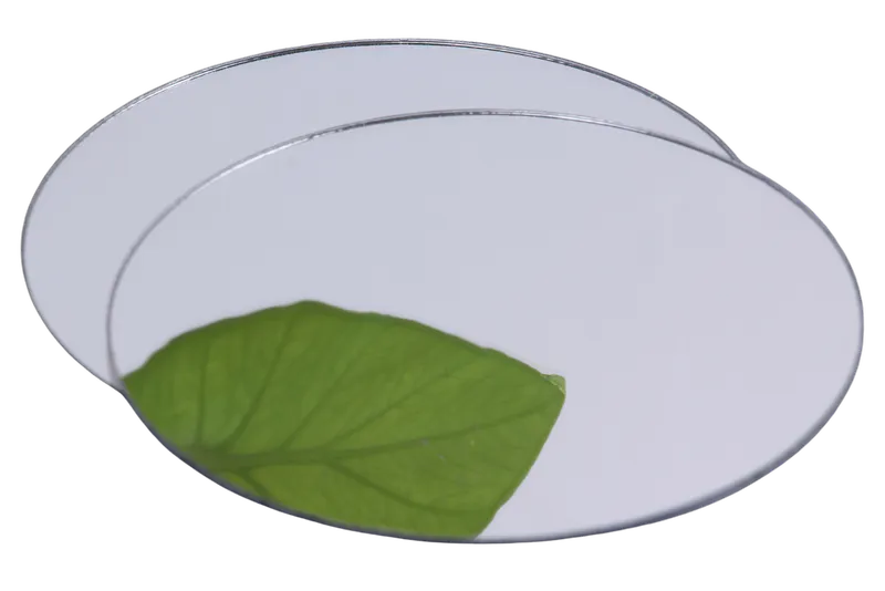 Two circular mirrors made of PETG material