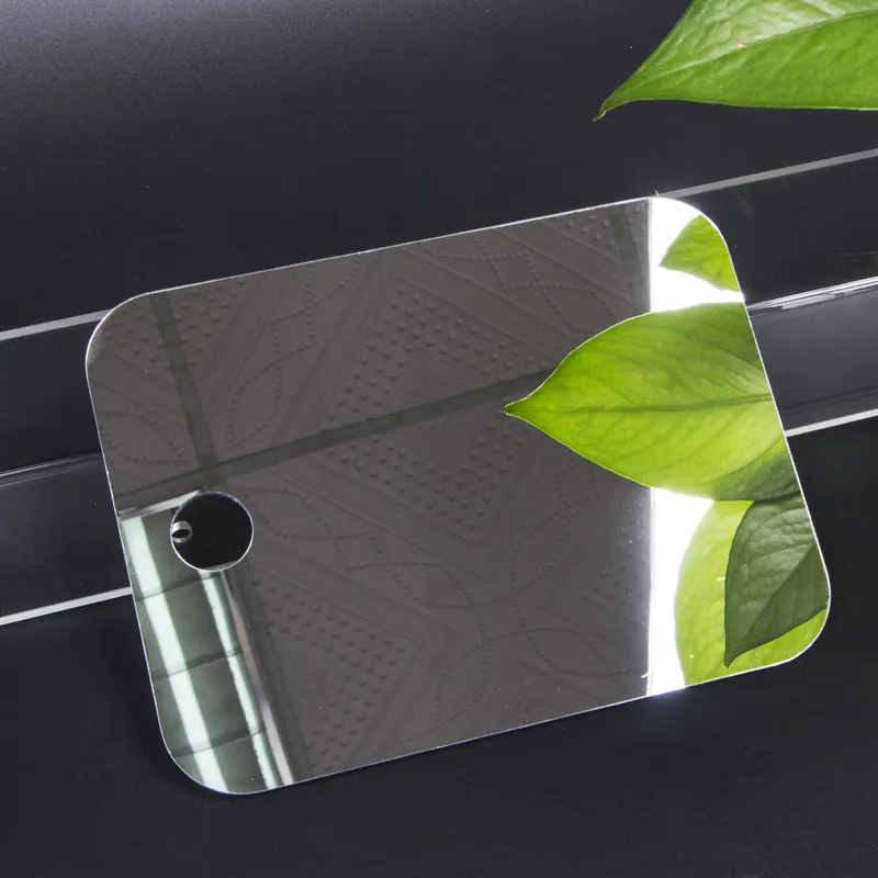 An acrylic mirror sheet with dimensions close to 10×12