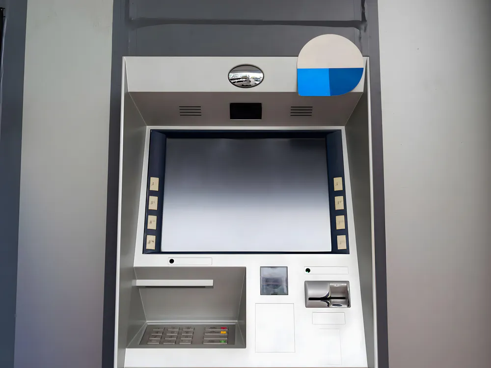 Convex mirror on the ATM counter
