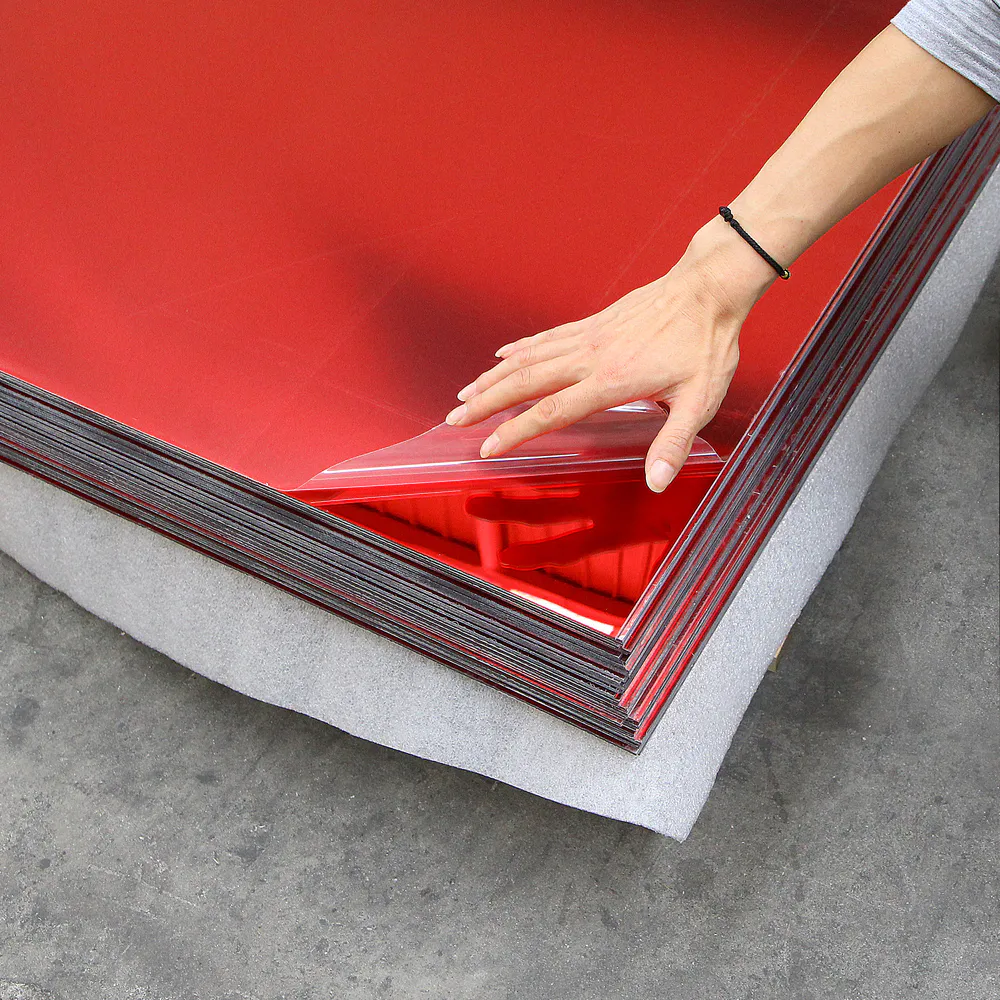 Large Red Mirror Sheet product close-up photo