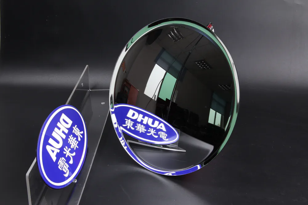 Staged photo of a convex mirror with an edge