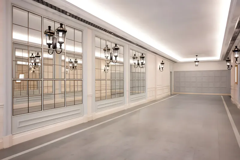 Mirrors stuck to the wall like bricks