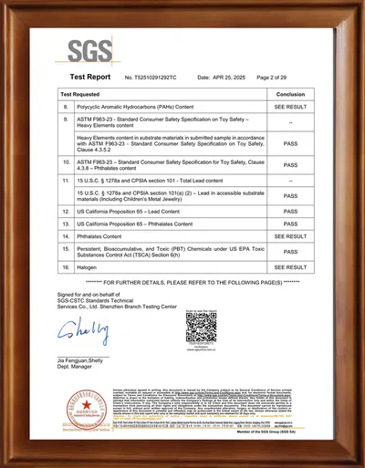 PMMA Mirror_SGS Test Report 2 Homepage display