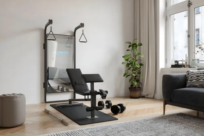 The smart mirror in the room