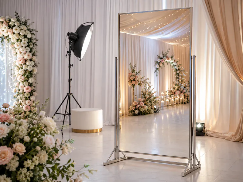 Acrylic mirrors inside the photography studio