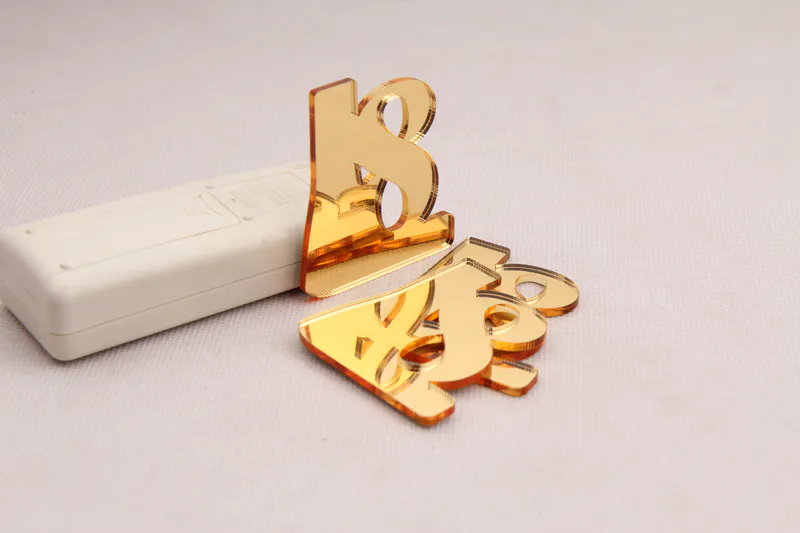 Gold acrylic mirror sign sample