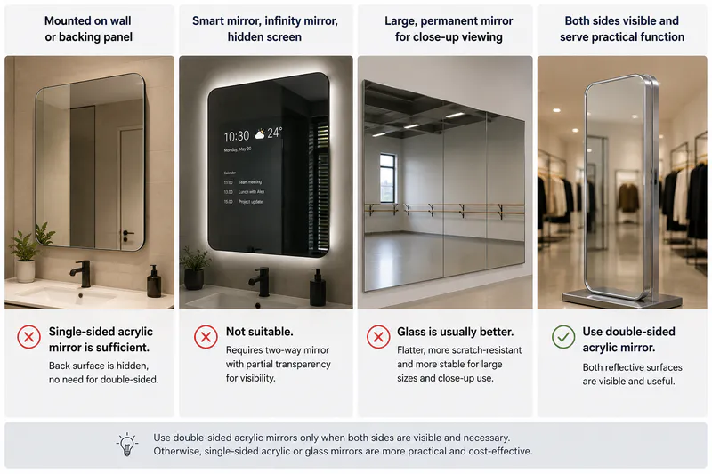 4 scenarios where a two-way acrylic mirror is not needed
