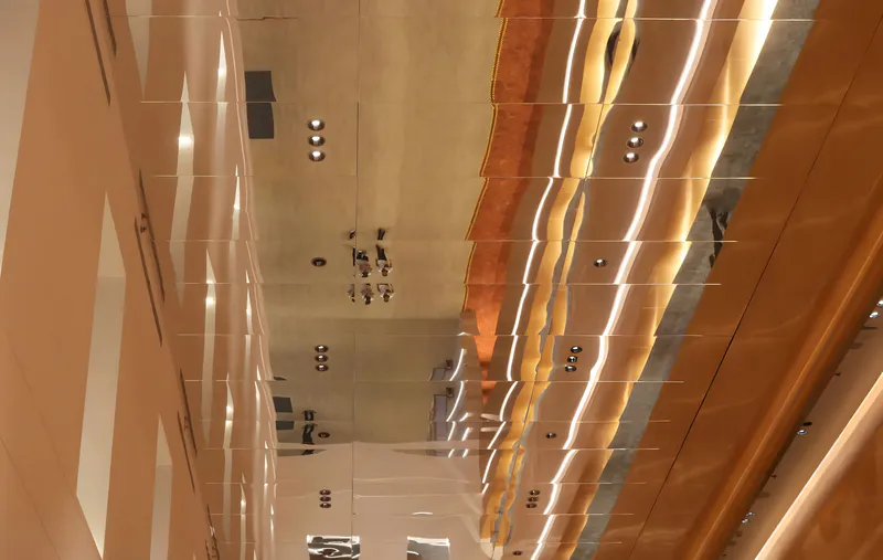 The ceiling of a hall corridor