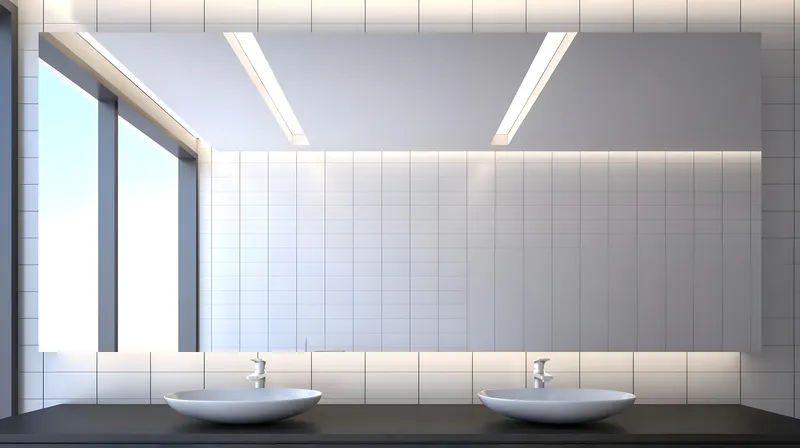 Glass wall mirror