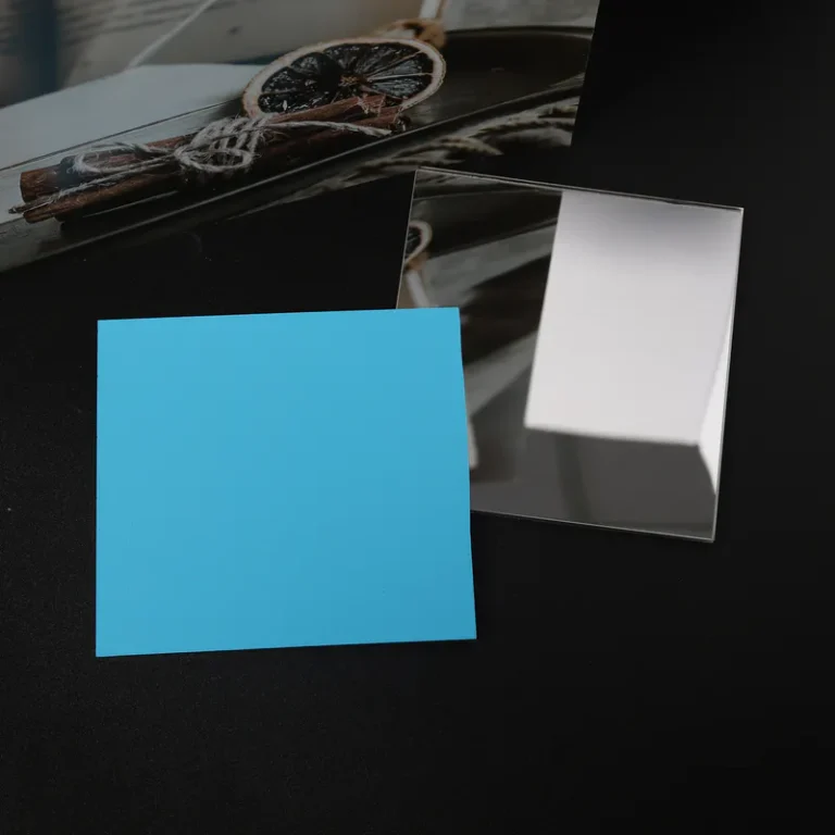 Our acrylic mirror sheets with adhesive backing