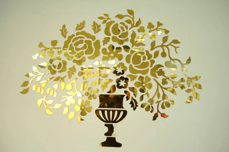 Example image of combined irregularly shaped acrylic mirror wall decals