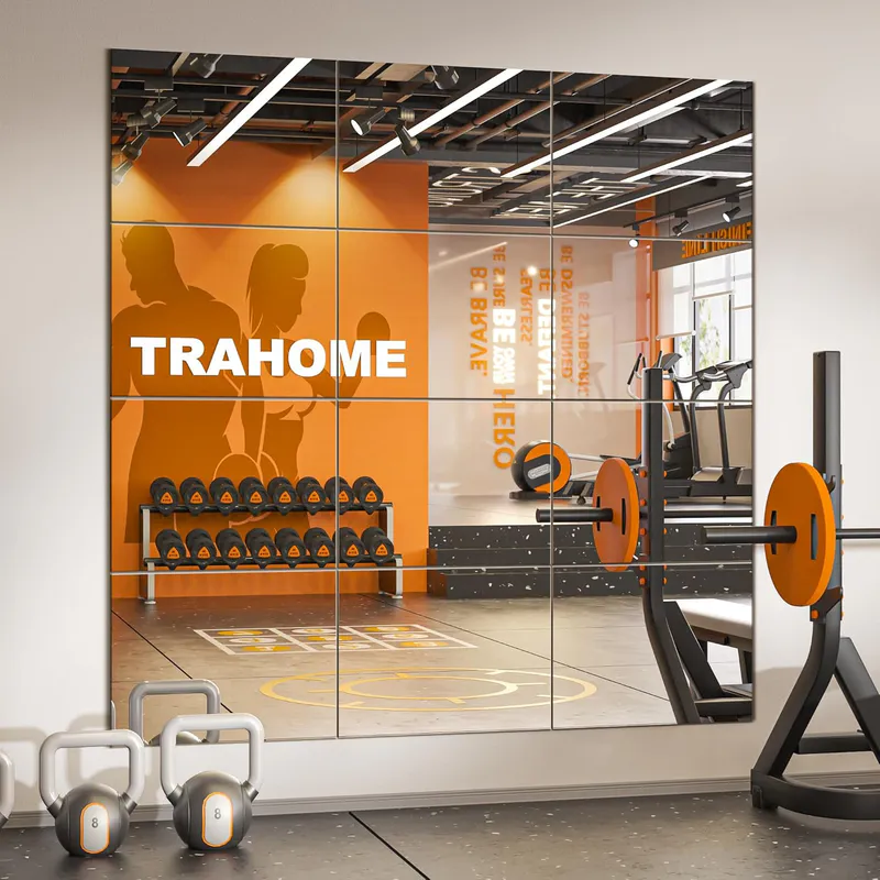 Acrylic wall mirror set suitable for gyms