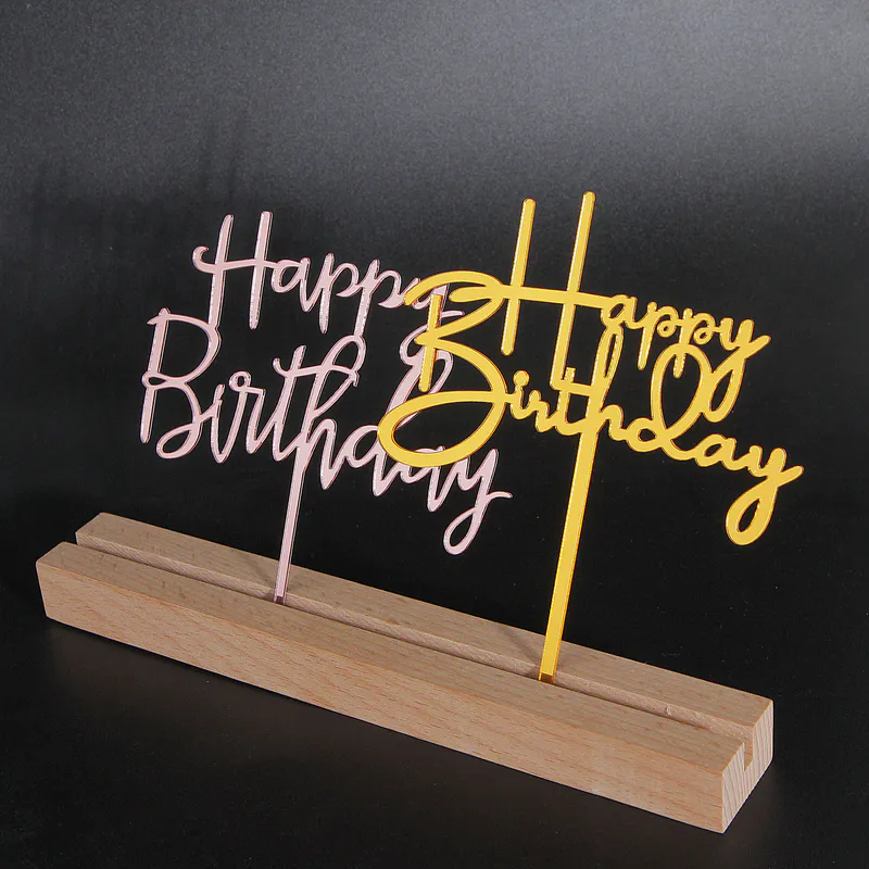 Cake colorful acrylic mirror insert sign