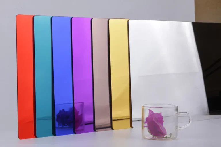 Example image of an A4 sample of a colored acrylic mirror.