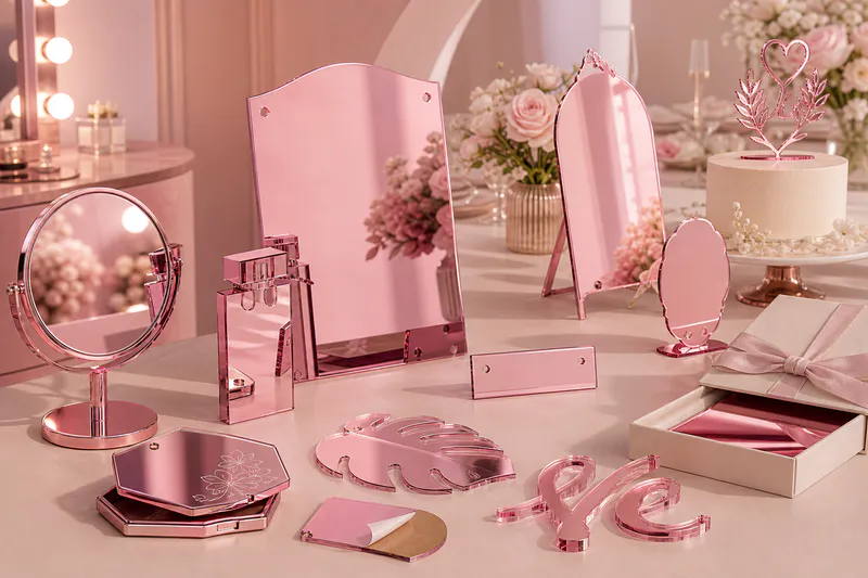 Example image of pink acrylic mirror applications