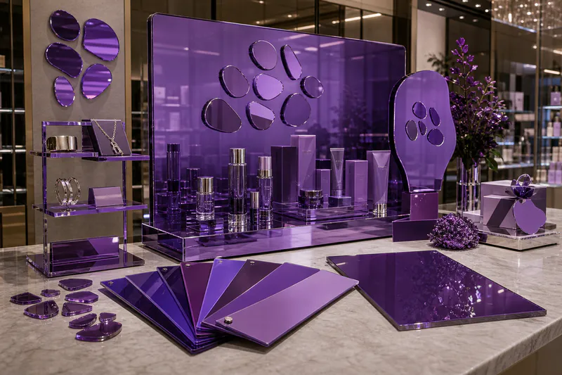 Purple acrylic mirror application example image