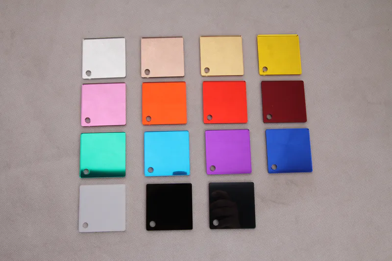 Sample image of small acrylic mirror color swatches