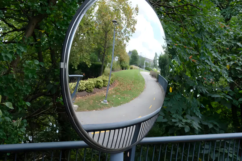 Outdoor acrylic traffic mirror