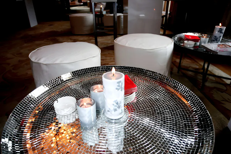 Mosaic table made with acrylic mirrors