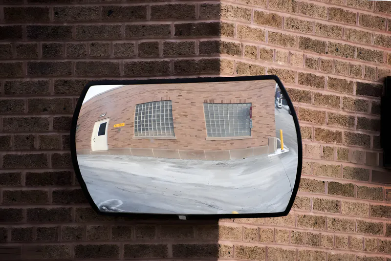 Square traffic mirror