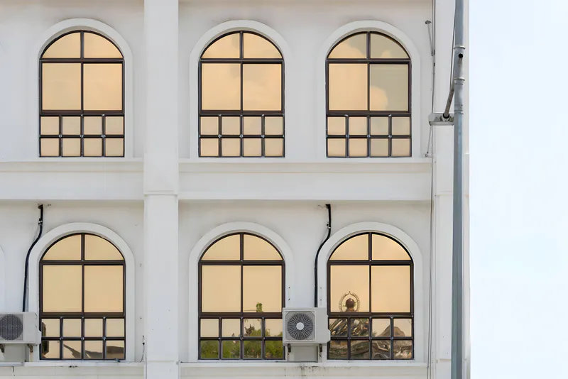 Arched window mirror