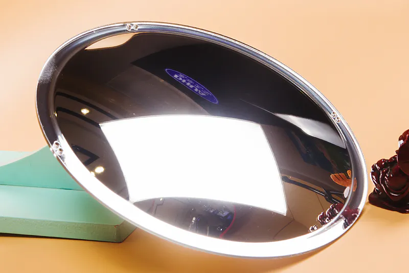 Acrylic convex mirror with edge finishing and drilling