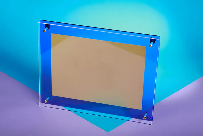 Framed acrylic mirror with a multi-layer structure