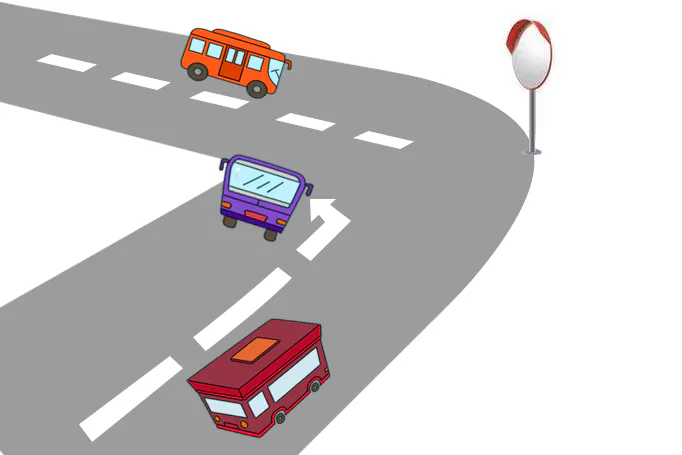 Example diagram for outdoor traffic mirror safety